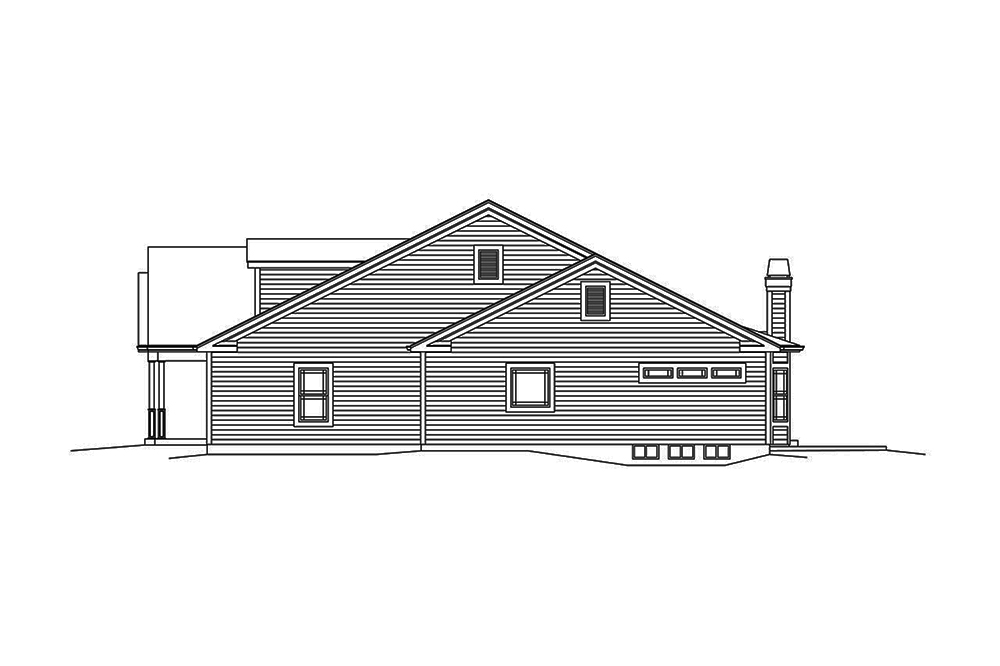 Home Plan Right Elevation of this 3-Bedroom,2453 Sq Ft Plan -138-1341