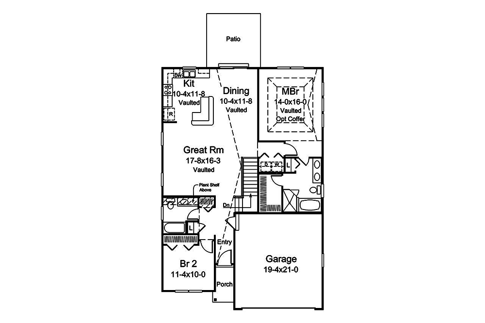 Floor Plan First Story of Country Plan #138-1342