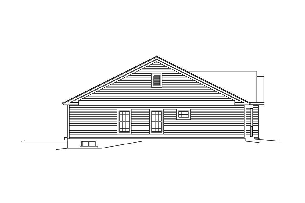 Home Plan Left Elevation of this 2-Bedroom,1433 Sq Ft Plan -138-1342