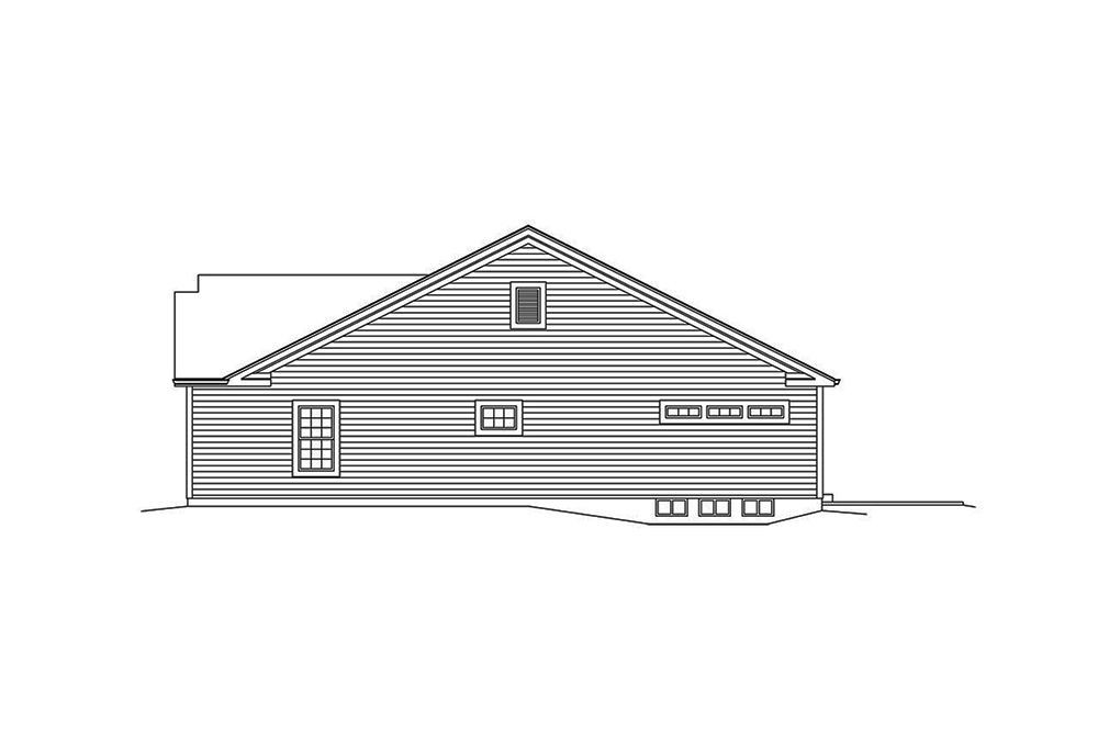 Home Plan Right Elevation of this 2-Bedroom,1433 Sq Ft Plan -138-1342