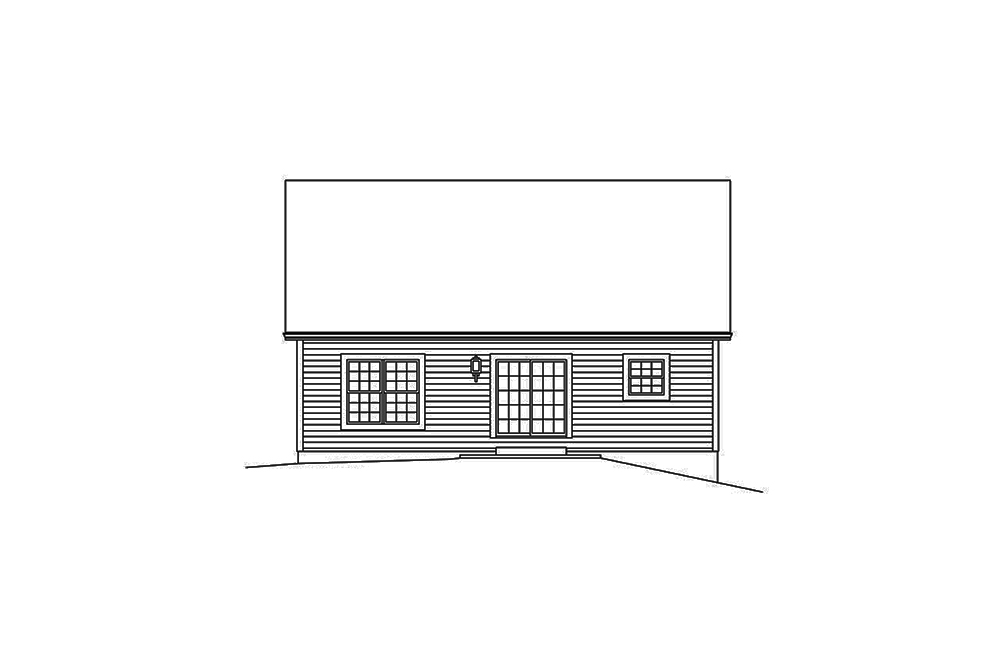 Home Plan Rear Elevation of this 2-Bedroom,1433 Sq Ft Plan -138-1342
