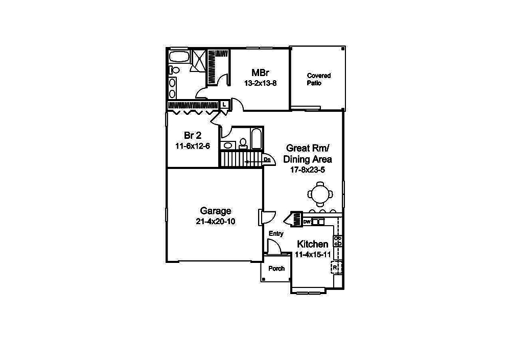 Floor Plan First Story of Country Plan #138-1343