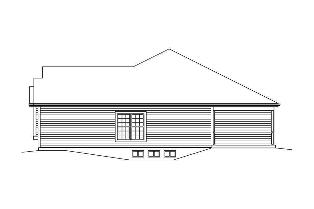 Home Plan Right Elevation of this 2-Bedroom,1366 Sq Ft Plan -138-1343