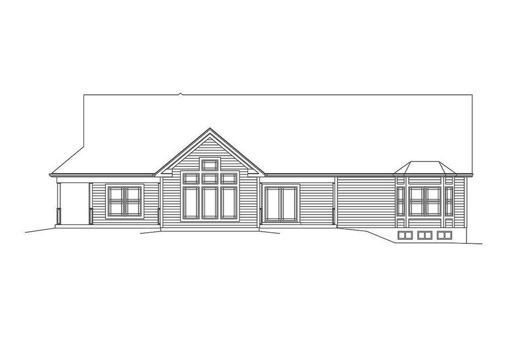 Home Plan Rear Elevation of this 3-Bedroom,2156 Sq Ft Plan -138-1344