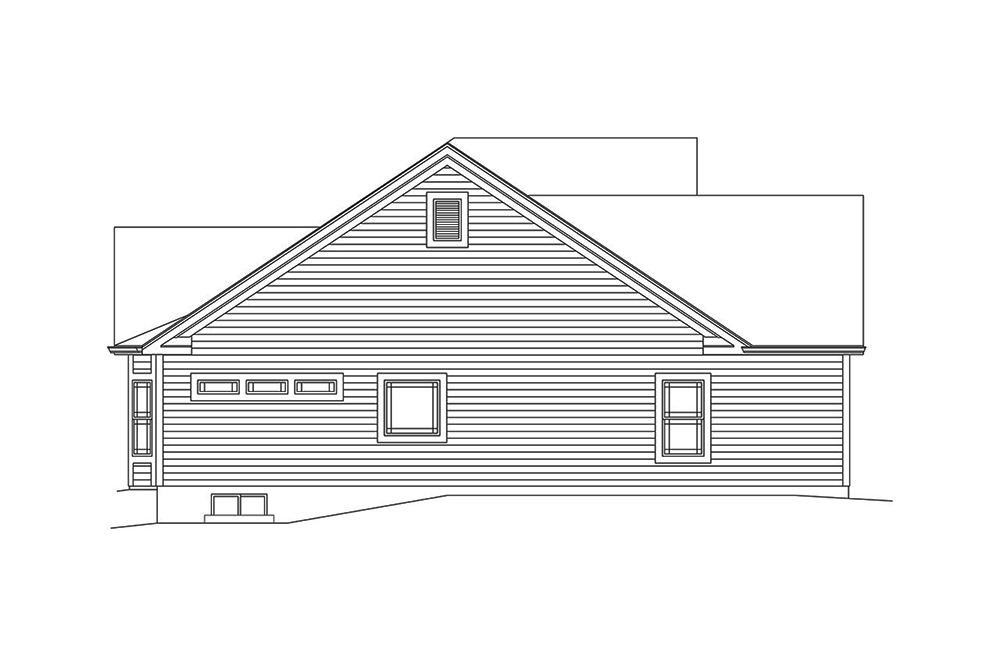 Home Plan Left Elevation of this 3-Bedroom,2156 Sq Ft Plan -138-1344