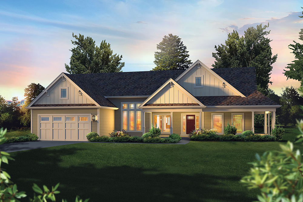 Front elevation of Country home (ThePlanCollection: House Plan #138-1344)