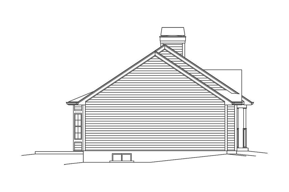 Home Plan Left Elevation of this 3-Bedroom,1308 Sq Ft Plan -138-1345