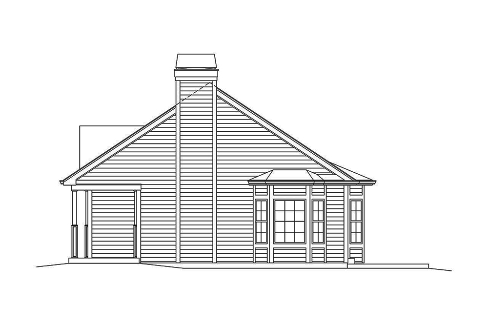 Home Plan Right Elevation of this 3-Bedroom,1308 Sq Ft Plan -138-1345