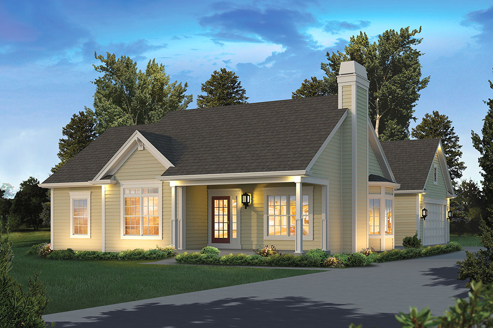 Front elevation of Country home (ThePlanCollection: House Plan #138-1345)
