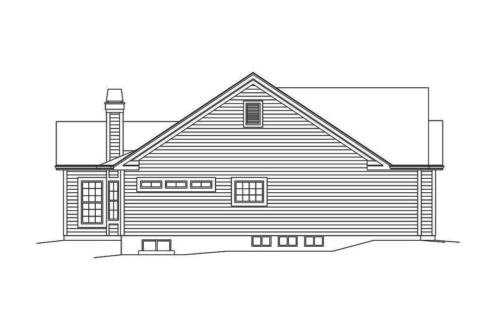 Home Plan Left Elevation of this 3-Bedroom,1820 Sq Ft Plan -138-1350