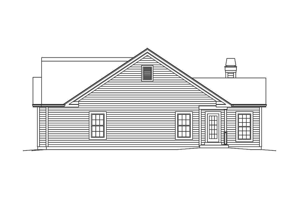 Home Plan Right Elevation of this 3-Bedroom,1820 Sq Ft Plan -138-1350