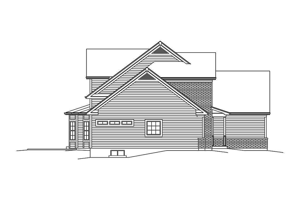 Home Plan Left Elevation of this 3-Bedroom,2240 Sq Ft Plan -138-1351