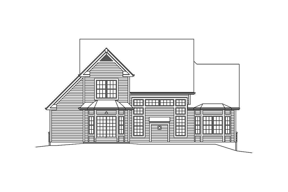 Home Plan Rear Elevation of this 3-Bedroom,2240 Sq Ft Plan -138-1351