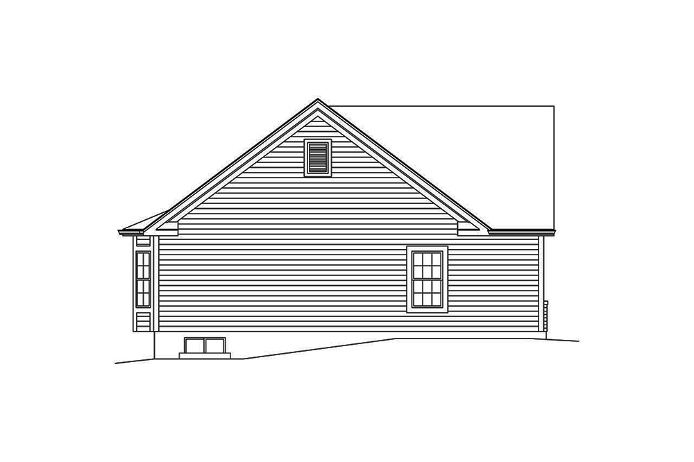 Home Plan Left Elevation of this 3-Bedroom,1624 Sq Ft Plan -138-1353