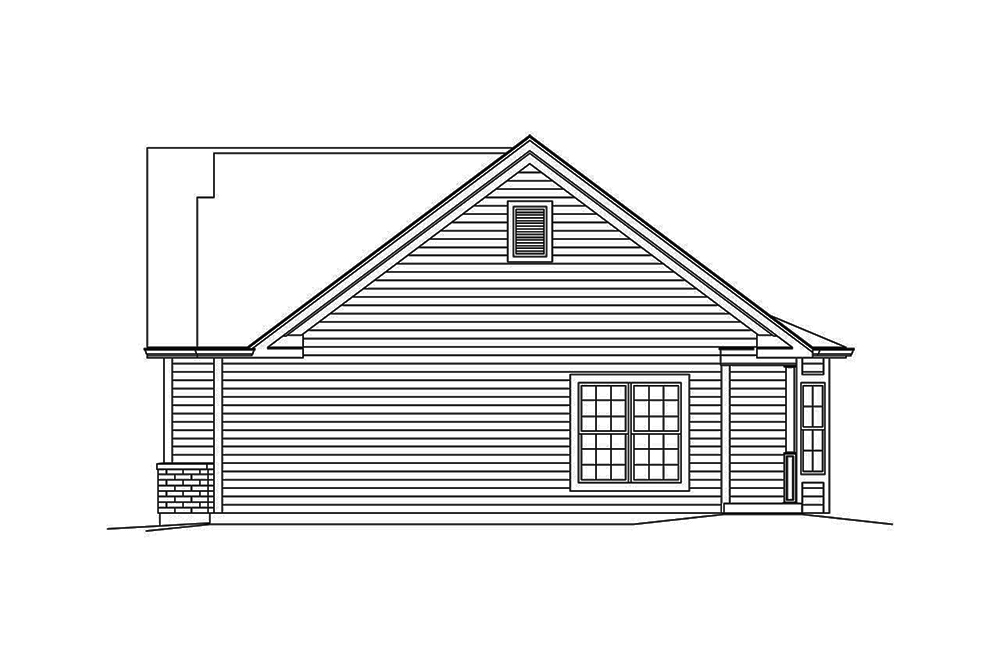 Home Plan Right Elevation of this 3-Bedroom,1624 Sq Ft Plan -138-1353