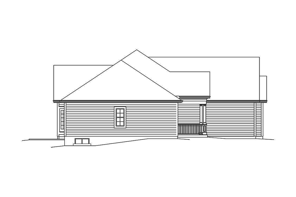 Home Plan Left Elevation of this 3-Bedroom,1863 Sq Ft Plan -138-1354