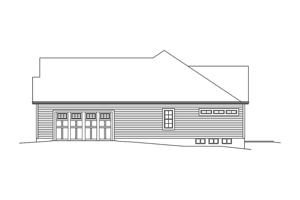 Home Plan Right Elevation of this 3-Bedroom,1863 Sq Ft Plan -138-1354
