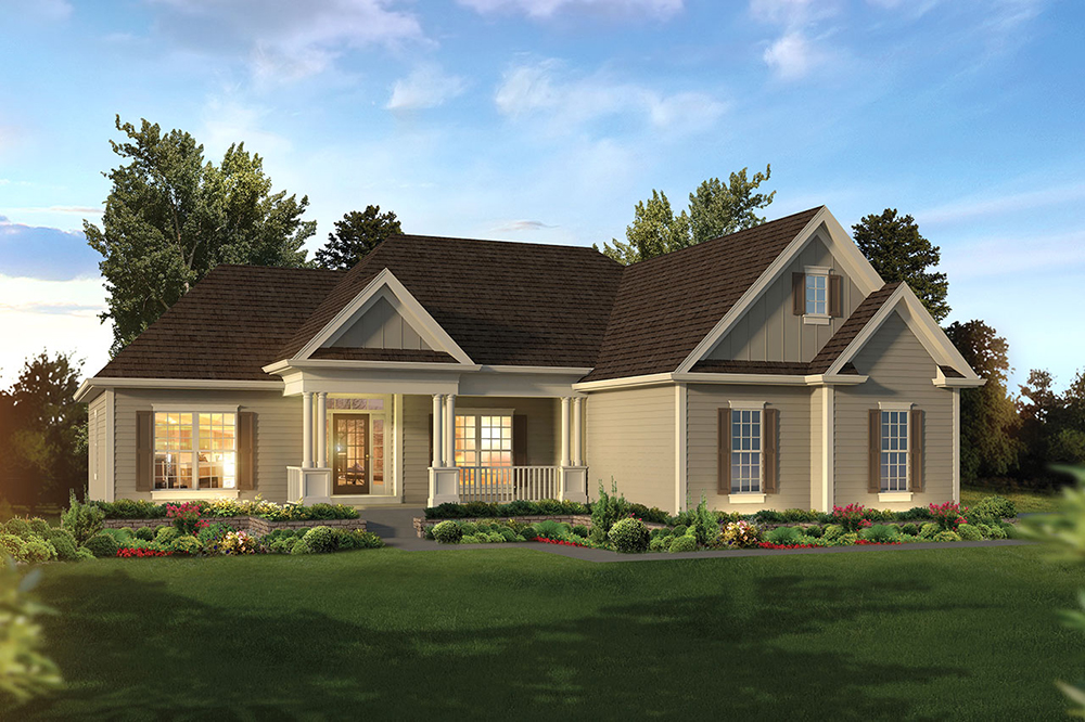 Front elevation of Country home (ThePlanCollection: House Plan #138-1354)