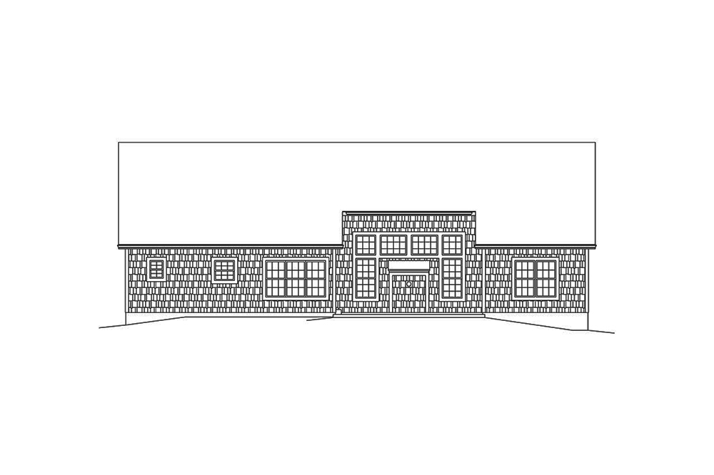 Home Plan Rear Elevation of this 3-Bedroom,2033 Sq Ft Plan -138-1357