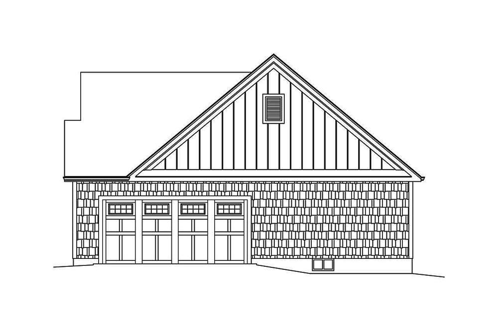 Home Plan Right Elevation of this 3-Bedroom,2033 Sq Ft Plan -138-1357