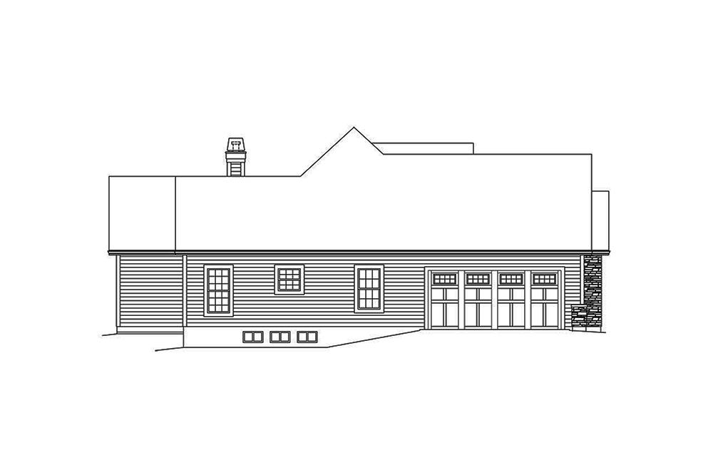 Home Plan Left Elevation of this 3-Bedroom,2050 Sq Ft Plan -138-1359
