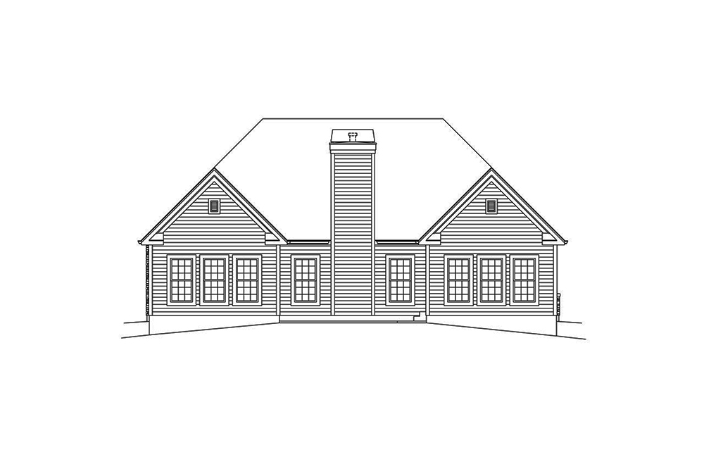 Home Plan Rear Elevation of this 3-Bedroom,2050 Sq Ft Plan -138-1359