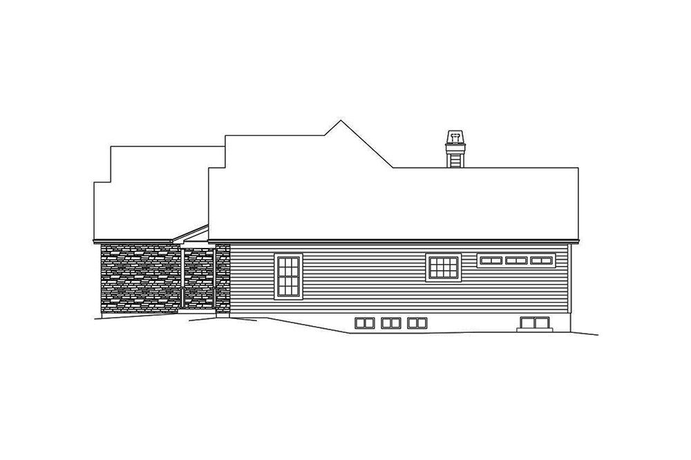 Home Plan Right Elevation of this 3-Bedroom,2050 Sq Ft Plan -138-1359