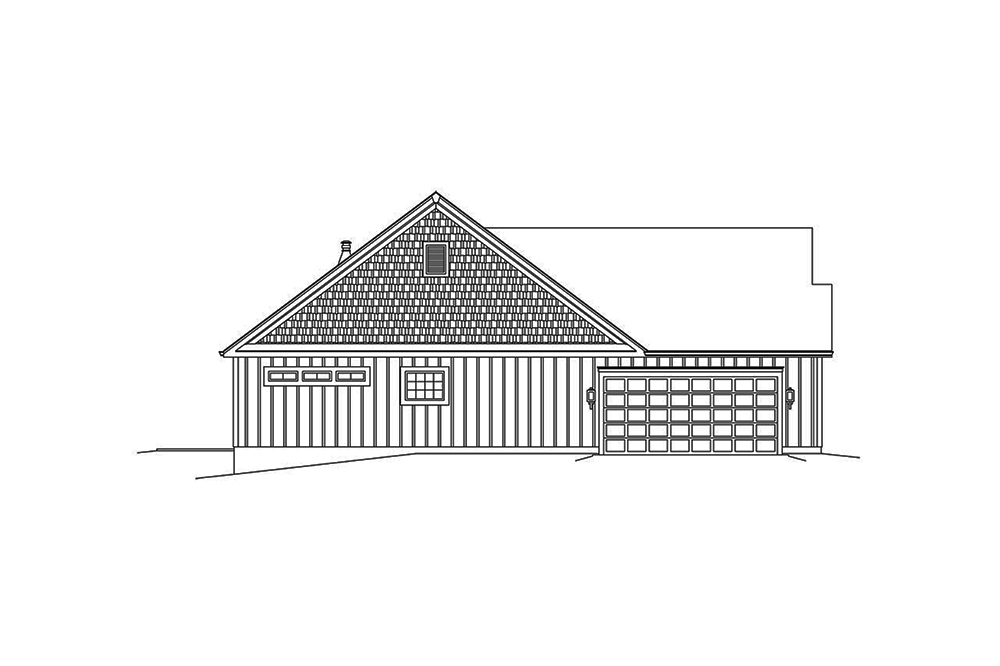 Home Plan Left Elevation of this 3-Bedroom,1983 Sq Ft Plan -138-1360
