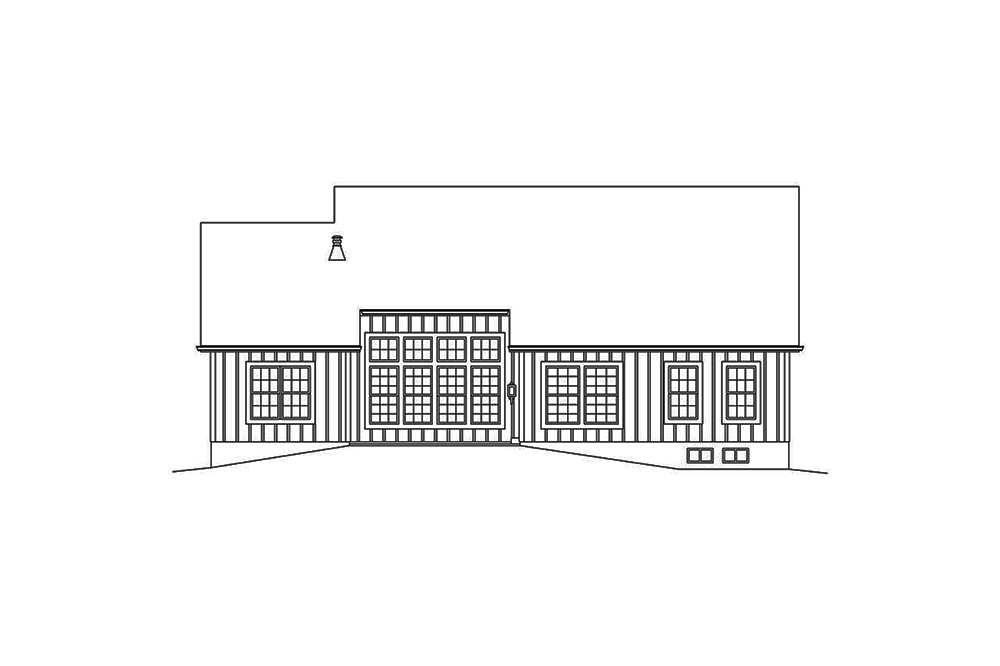 Home Plan Rear Elevation of this 3-Bedroom,1983 Sq Ft Plan -138-1360