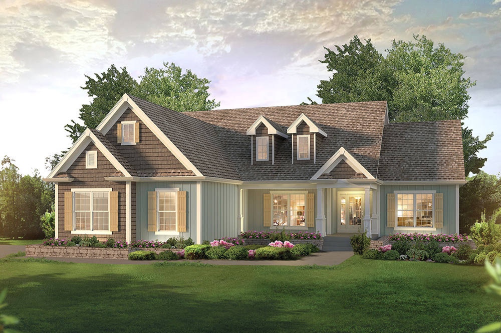 Front elevation of Country home (ThePlanCollection: House Plan #138-1360)