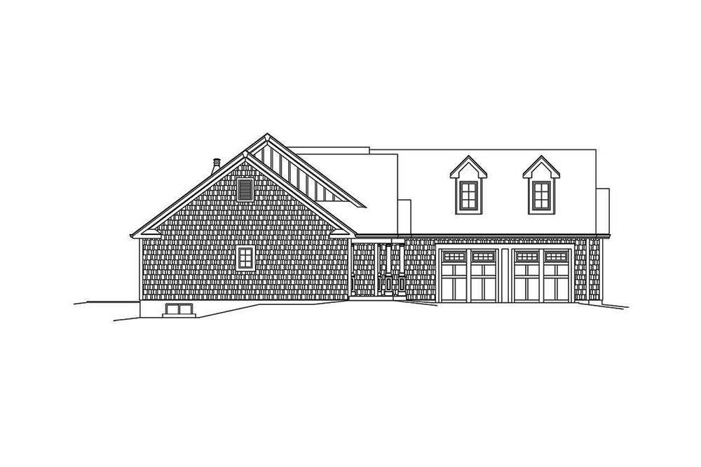 Home Plan Left Elevation of this 3-Bedroom,1983 Sq Ft Plan -138-1361