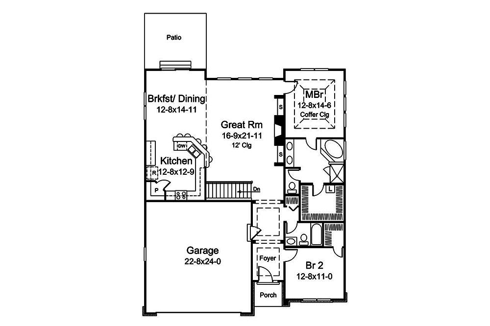 Floor Plan First Story of Country Plan #138-1362