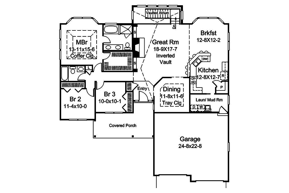 Floor Plan First Story of Country Plan #138-1363