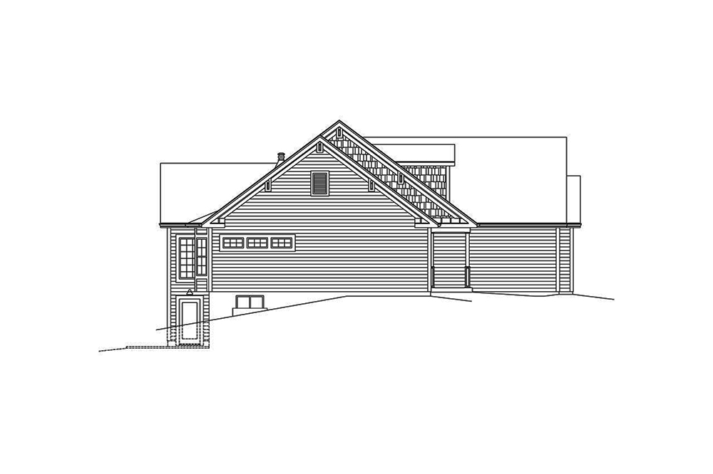Home Plan Left Elevation of this 3-Bedroom,2100 Sq Ft Plan -138-1363