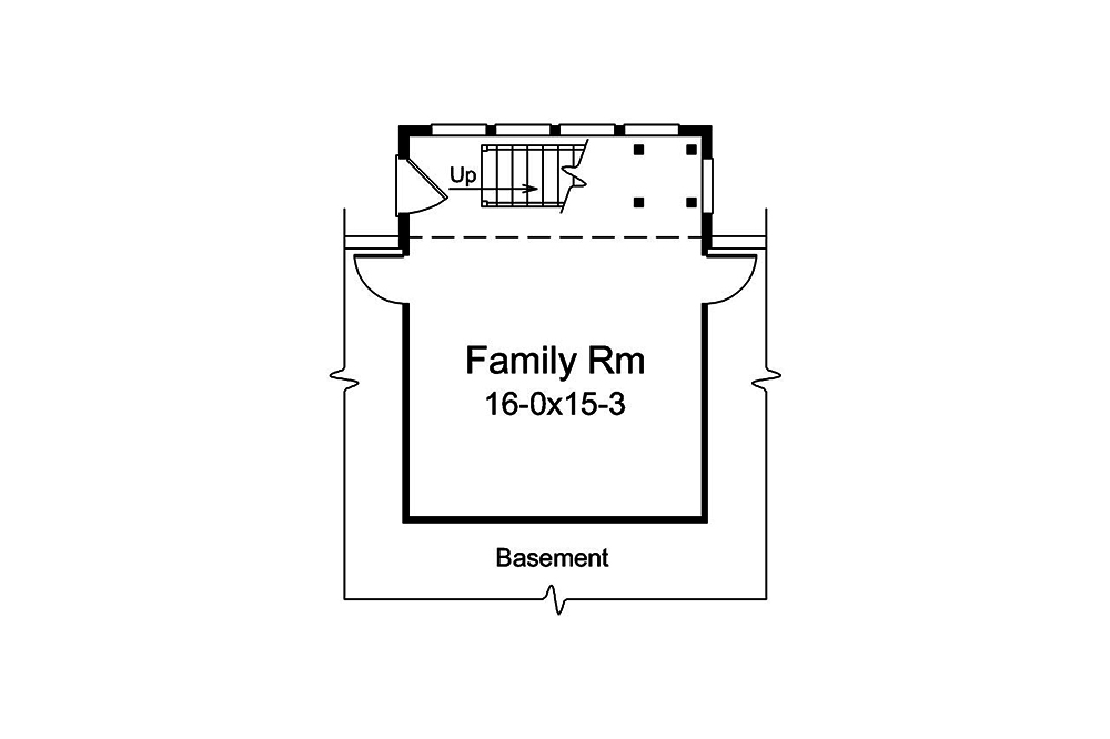 Floor Plan Basement of Country Plan #138-1363