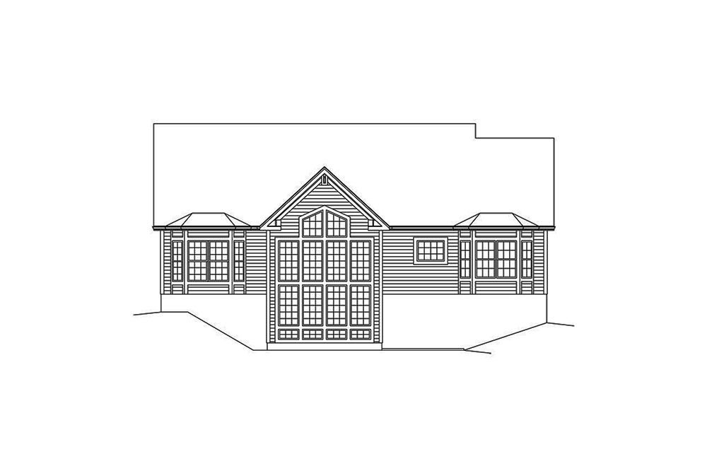 Home Plan Rear Elevation of this 3-Bedroom,2100 Sq Ft Plan -138-1363