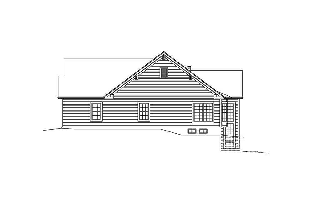 Home Plan Right Elevation of this 3-Bedroom,2100 Sq Ft Plan -138-1363