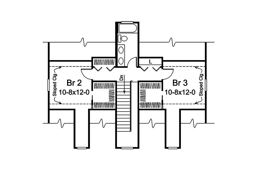 Floor Plan Second Story of Country Plan #138-1364