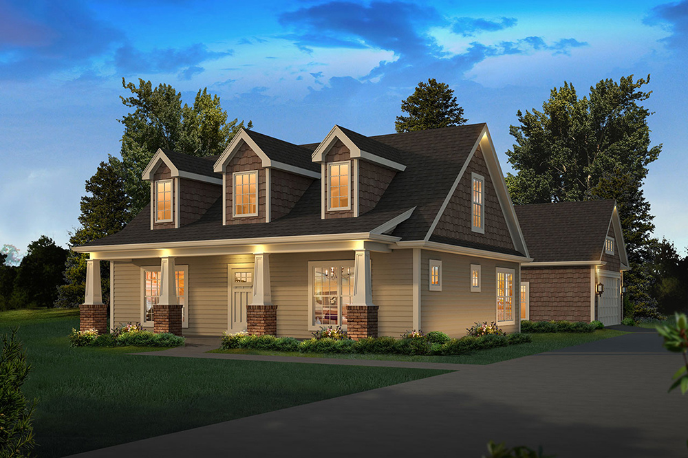 Front elevation of Country home (ThePlanCollection: House Plan #138-1364)