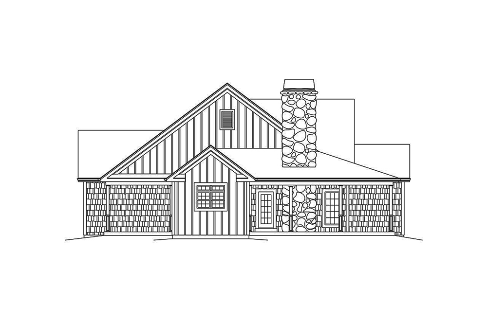 Home Plan Left Elevation of this 3-Bedroom,1649 Sq Ft Plan -138-1365