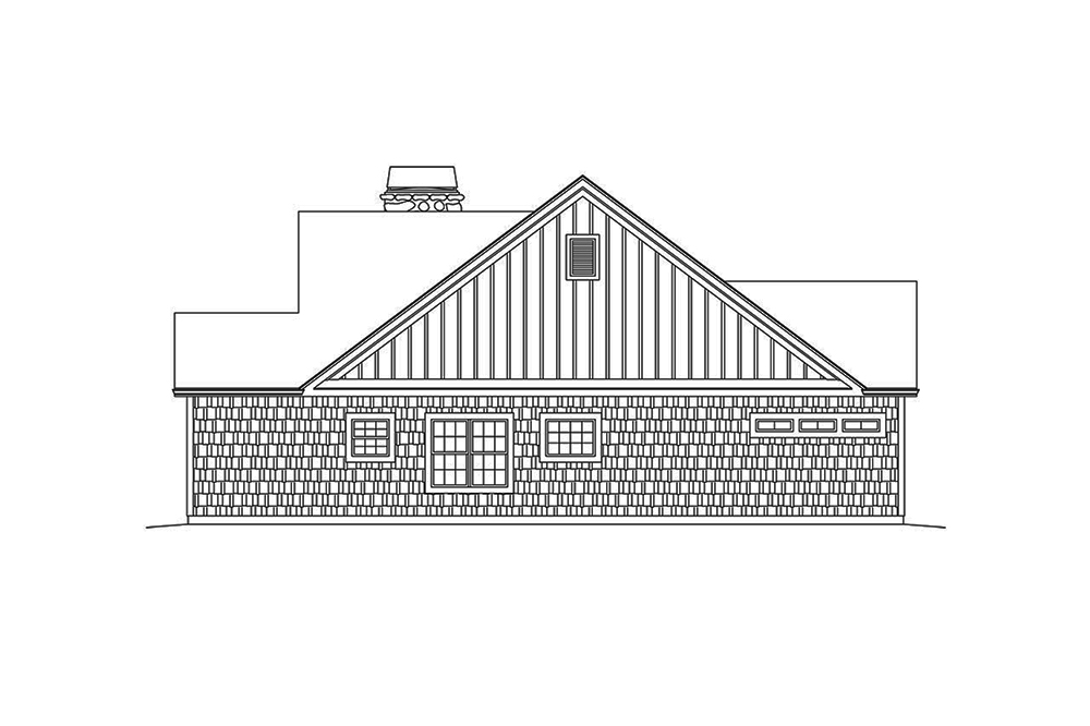 Home Plan Right Elevation of this 3-Bedroom,1649 Sq Ft Plan -138-1365
