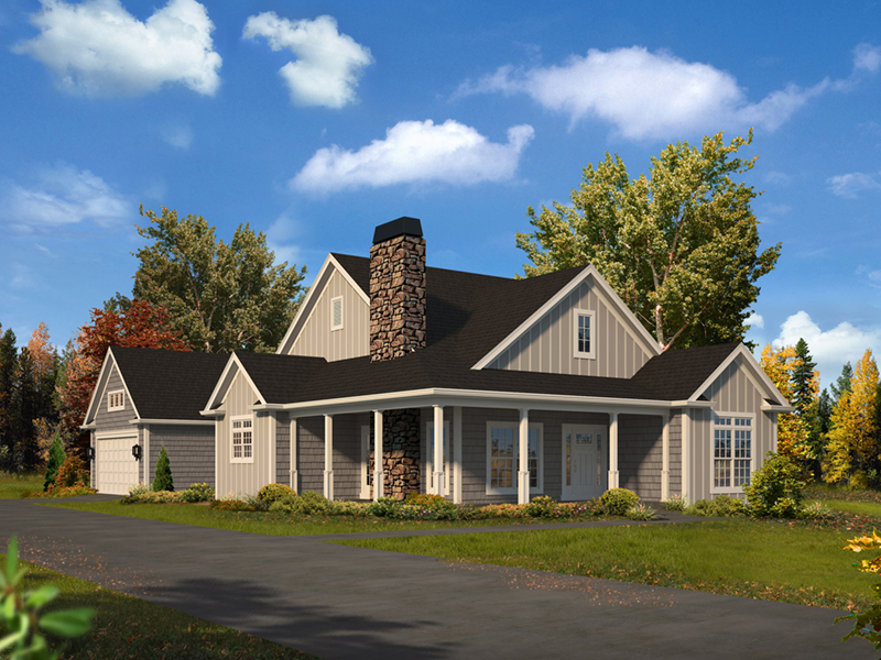 Front elevation of Country home plan (ThePlanCollection: House Plan #138-1365)