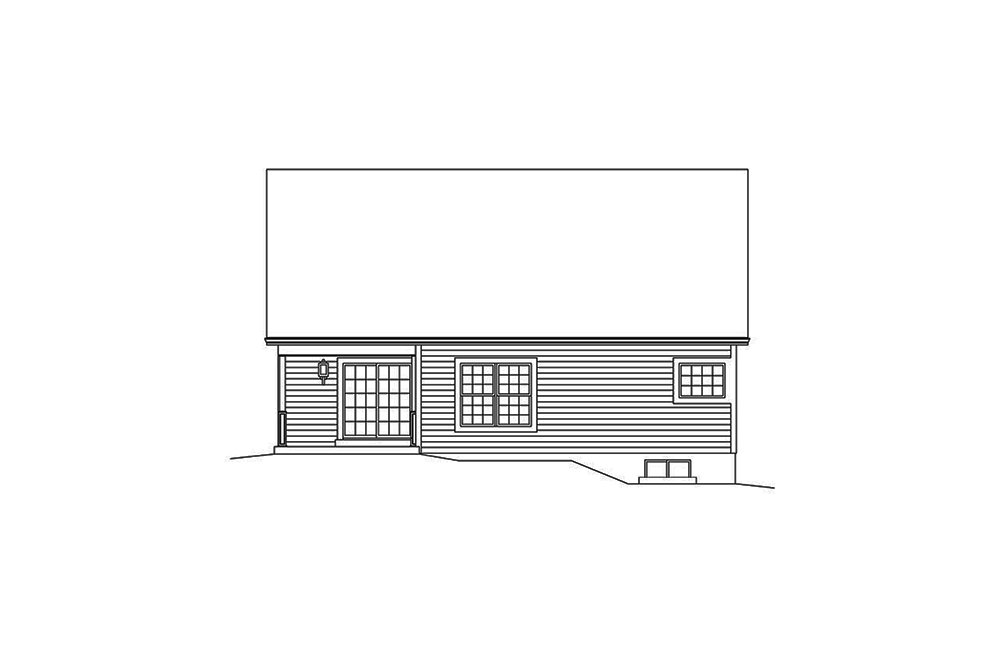 Home Plan Rear Elevation of this 2-Bedroom,1366 Sq Ft Plan -138-1366