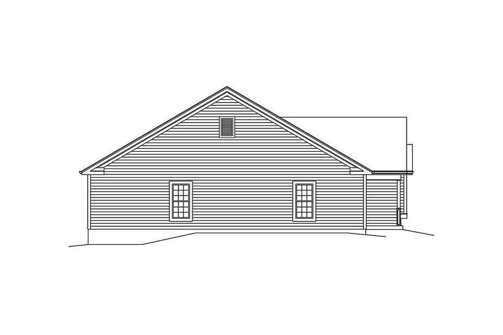 Home Plan Left Elevation of this 2-Bedroom,1366 Sq Ft Plan -138-1366