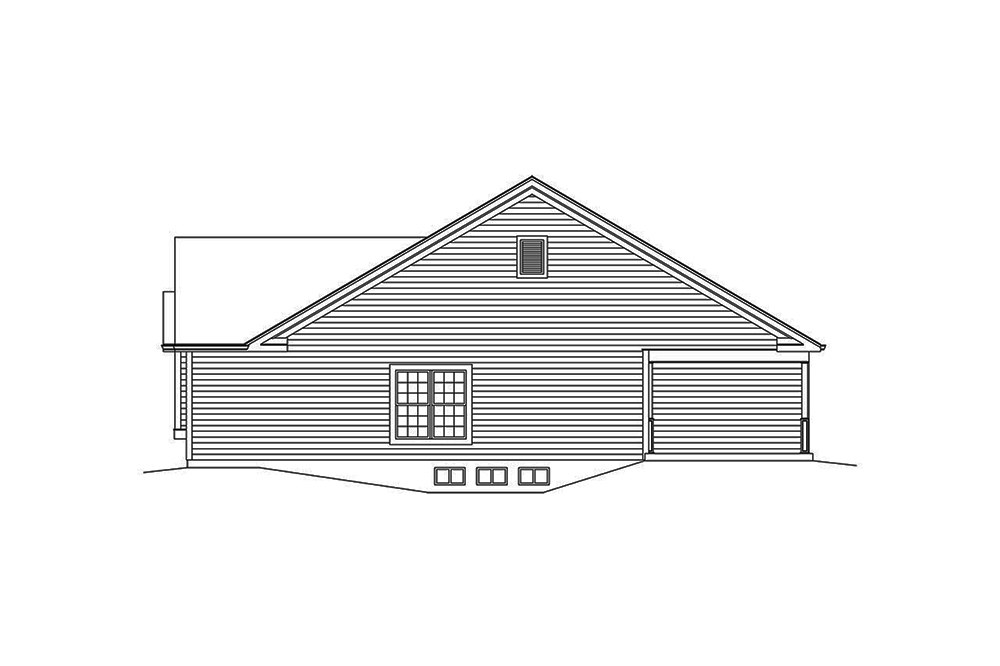 Home Plan Right Elevation of this 2-Bedroom,1366 Sq Ft Plan -138-1366