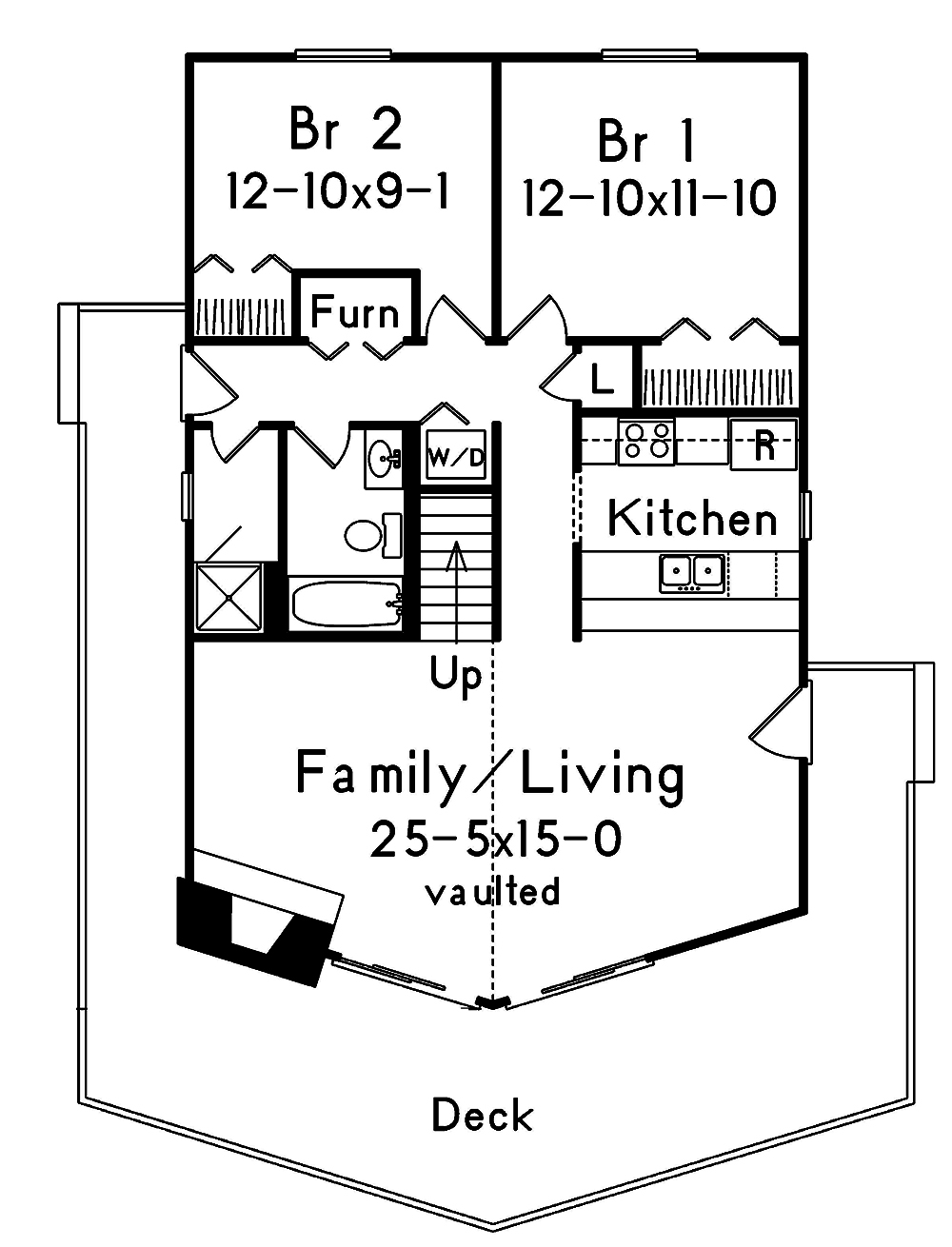 Floor Plan First Story of Vacation Homes Plan #138-1367
