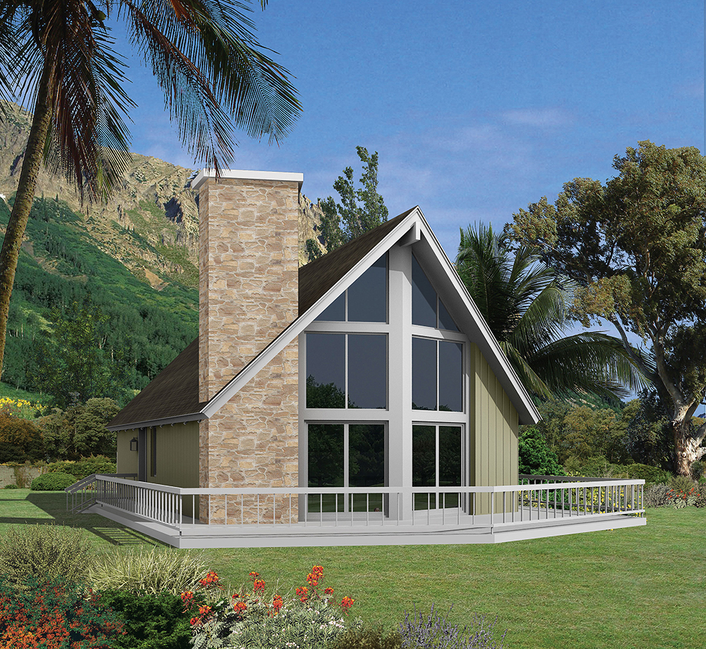Color rendering of Vacation Homes home plan (ThePlanCollection: House Plan #138-1367)