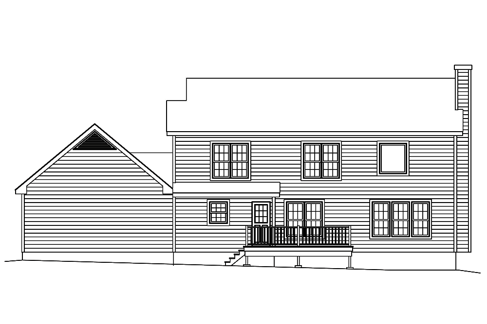 Home Plan Rear Elevation of this 3-Bedroom,2411 Sq Ft Plan -138-1369
