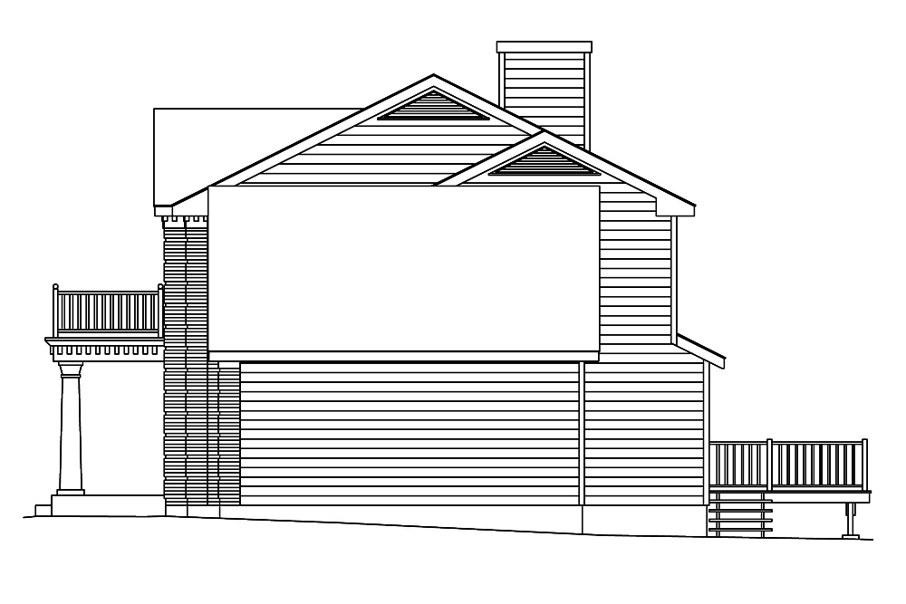 Home Plan Right Elevation of this 3-Bedroom,2411 Sq Ft Plan -138-1369