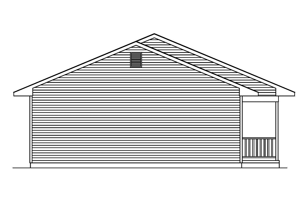 Home Plan Left Elevation of this 3-Bedroom,1344 Sq Ft Plan -138-1372